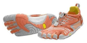 Vibram Fivefingers Women's Barefoot Running Shoes Komodosport Pair in Orange and Grey | ScoutTech Outfitters 