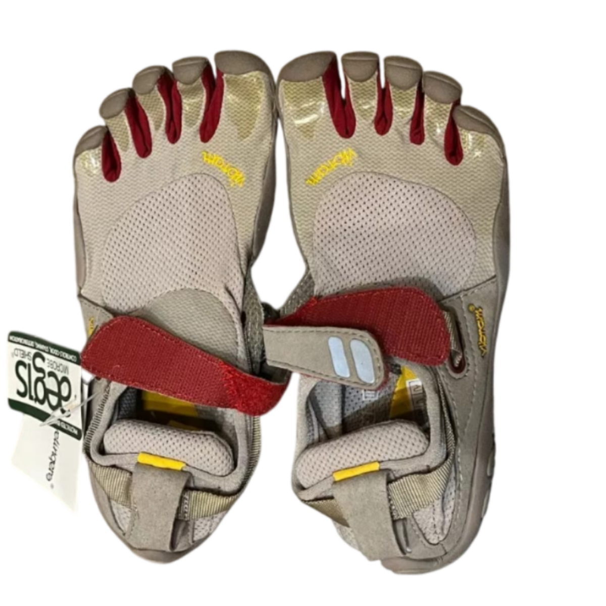 Vibram Fivefingers Women's Treksport Hiking Shoes W4423 Grey and Red Upper View | ScoutTech Outfitters