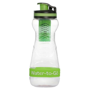 WatertoGo 50cL Water Purification Filter Bottle Clear with Green Lid and Filter - ScoutTech