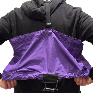 Wildwasser Unisex Spray Skirt Rear Close up View in Purple showing Adjustment and Attachment Points | ScoutTech Outfitters