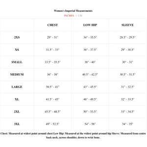 Wuxly Sabertooth II Unisex Expedition Parka Size Chart CM - ScoutTech Outfitters
