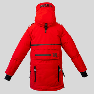 Wuxly Sabertooth II Unisex Vegan Expedition Parka in Red Rear View - ScoutTech Mississauga