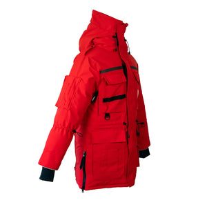 Wuxly Sabertooth II Unisex Vegan Expedition Parka in Red Right Side View | ScoutTech Outfitters