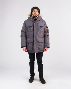 Outdoor Survival Canada Men's Atka -40 Down Parka, Charcoal Grey, XL - ON DISPLAY