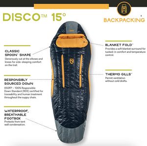 Nemo Men's Disco 15 Degree Insulated Down Sleeping Bag Regular