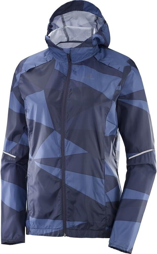 Salomon Women's Agile Wind Print Ultralight Windproof Aerobic Hoodies - ScoutTech