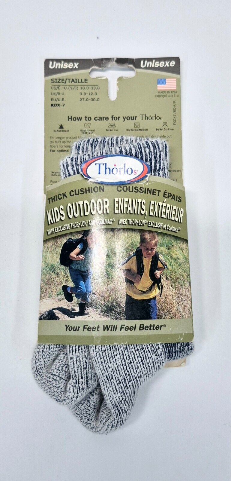 Thorlo's Kids Outdoor Thick Cushion Socks Size: 10 US Kids - ScoutTech