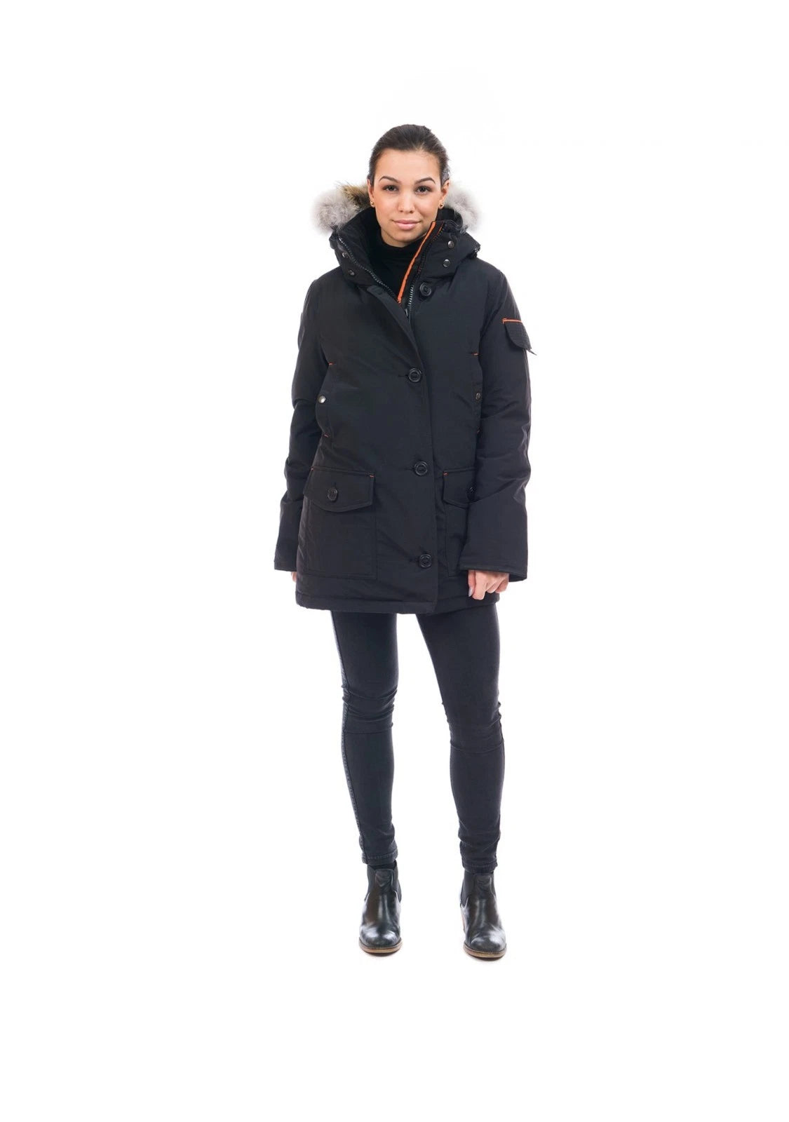 Outdoor Survival Canada Women's Kasa -40 Down Parka, Orca Black, Small - On Display