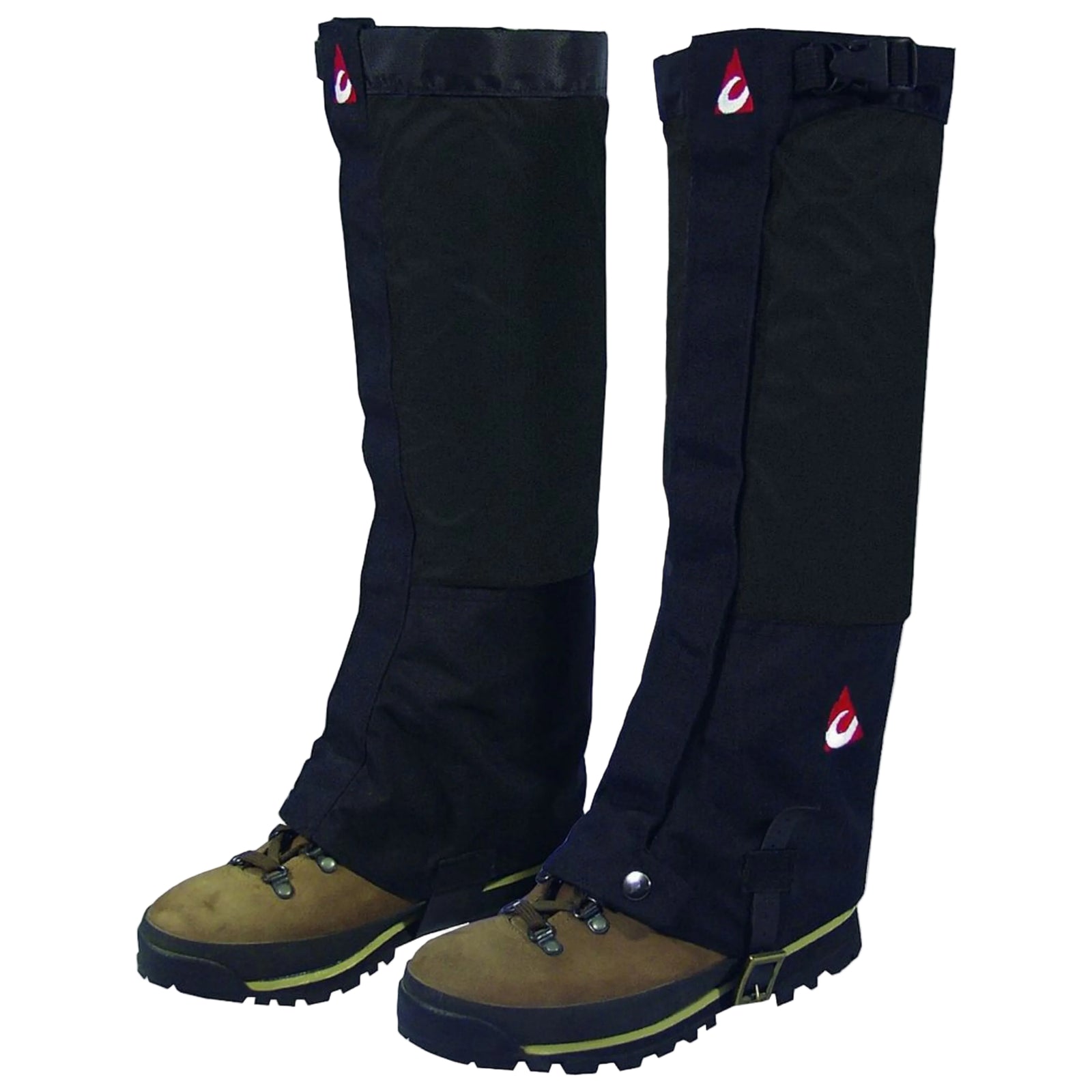 Chinook Unisex Waterproof Breathable Backcountry Gaiters in Black Adjustable 2 inches Velcro Closure with Calf Buckle and Boot Snaps and Straps. | ScoutTech Outfitters