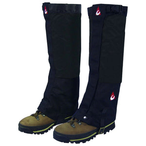 Chinook Unisex Waterproof Breathable Backcountry Gaiters in Black Adjustable 2 inches Velcro Closure with Calf Buckle and Boot Snaps and Straps. | ScoutTech Outfitters