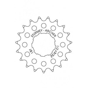 Sturmey Archer 20 Tooth , 9-Spline 3/32'' X 1/2'' Flat Rear Hub Sprockets