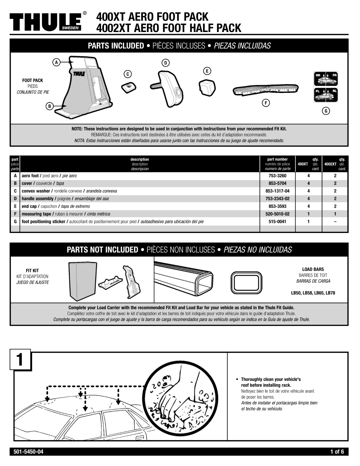 Thule Aero Foot Pack 400 XT - ScoutTech