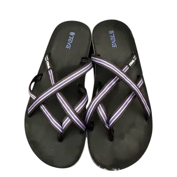 Teva Women's Mandalyn Purple Shimmer Strappy Wedge Thong Flip-Flop Sandals Size 10 US - ScoutTech