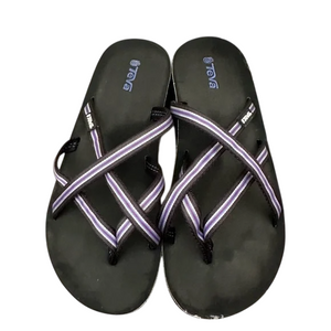 Teva Women's Mandalyn Purple Shimmer Strappy Wedge Thong Flip-Flop Sandals Size 10 US