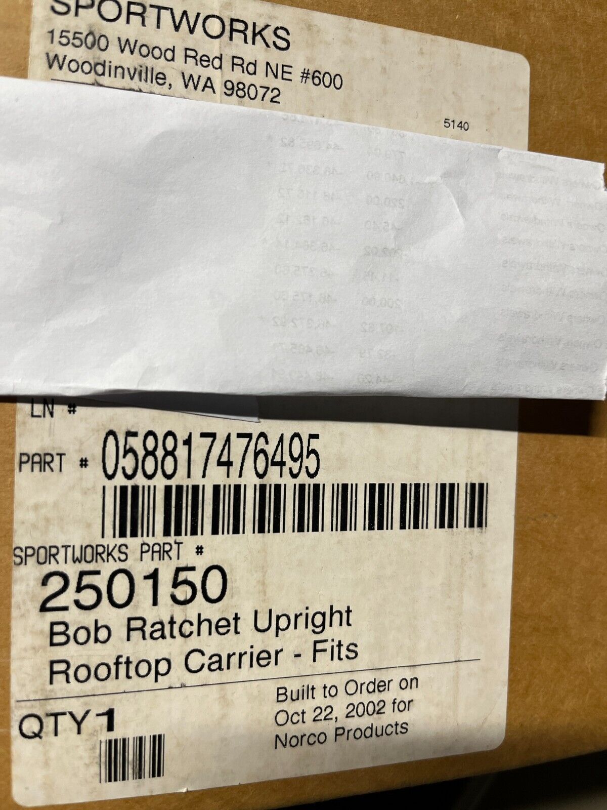 Sportworks Bob Ratchet Upright Quick Load Roof Mount Single Bike Rack #250150 - ScoutTech