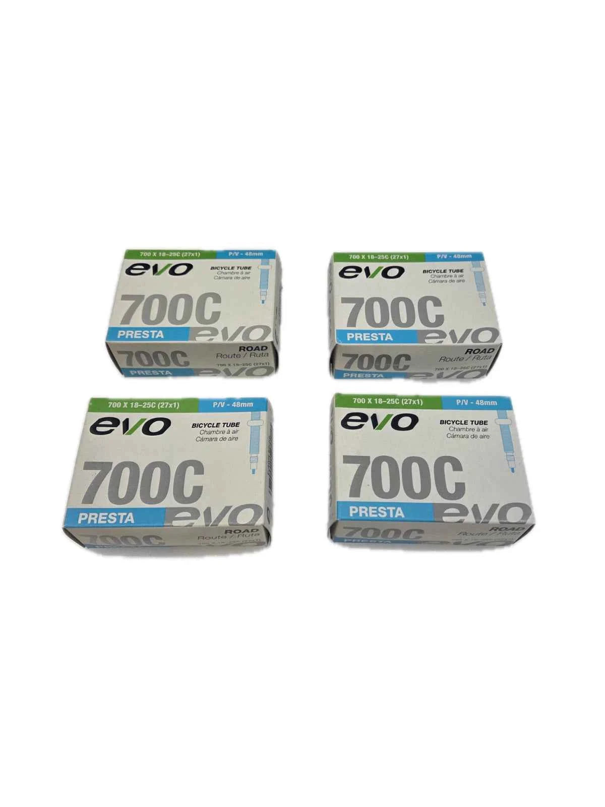 4 PACK EVO Performance Presta Bike Tubes | 700c X 18/25C | Road