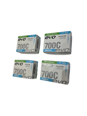 4 PACK EVO Performance Presta Bike Tubes | 700c X 18/25C | Road