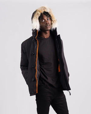 Outdoor Survival Canada Men's Nyik -40 Down Parka, Orca Black, X-Large - ON DISPLAY