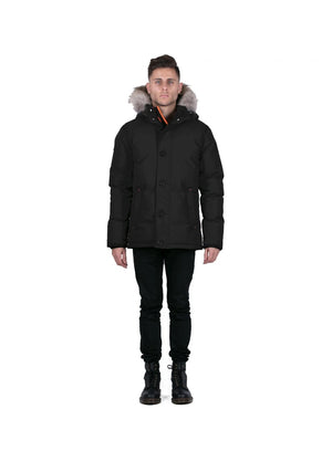 Outdoor Survival Canada Men's Nyik -20C Urban Down Parka Orca Black Medium - ON DISPLAY