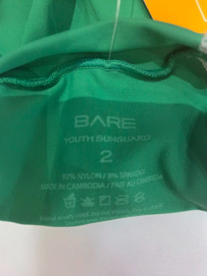 Bare Youth Green Short Sleeve Sunguard Rash Guard Size 2