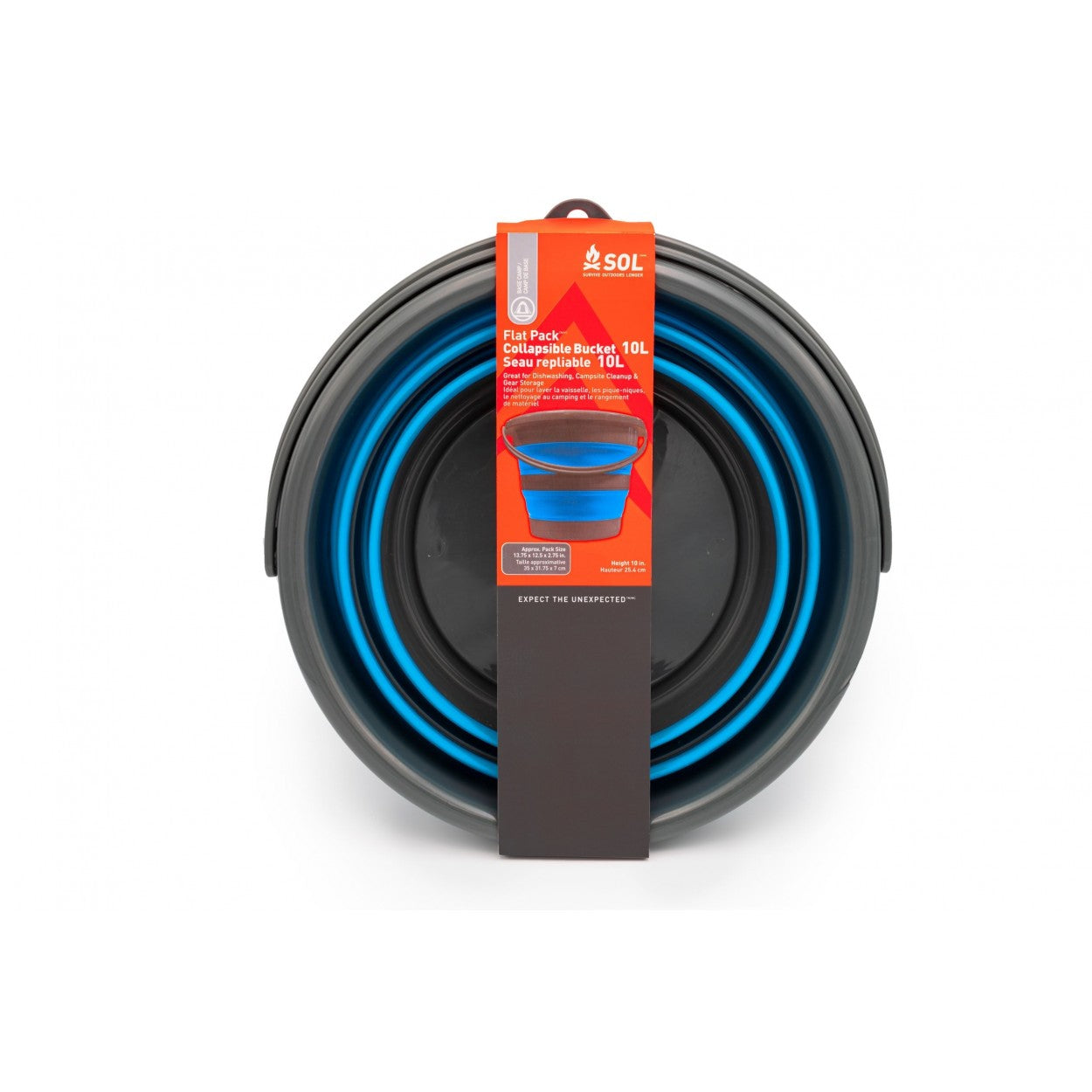 SOL Flat Pack Collapsible Bucket 10 L - ScoutTech Outfitters