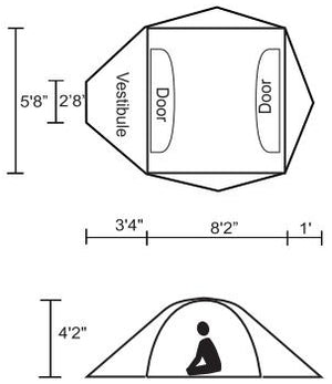 Chinook Cyclone 3 Person 4-Season Tent with FiberGlass Poles