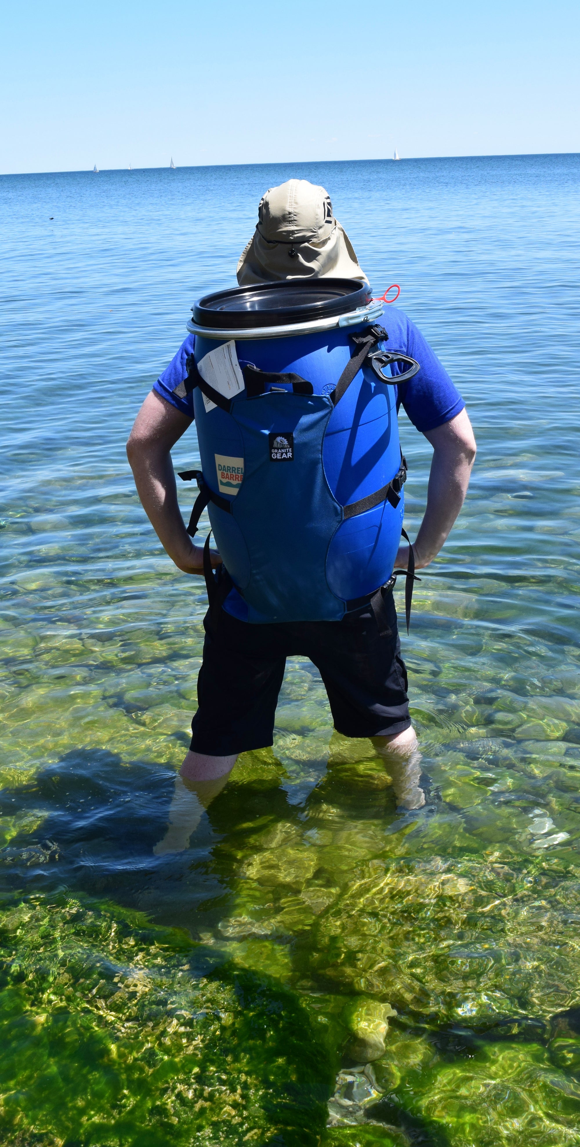 Darrell's Barrels 60L Canoe Barrel + Granite Gear Vapor Flatbed Canoe 60L Barrel Harness  Combo - ScoutTech Outfitters