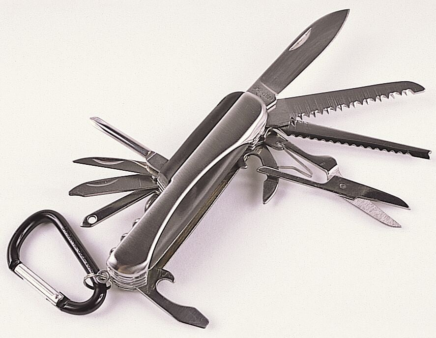 Bushline Multifunction Stainless Steel Pocket Knife with Rubber Insert - ScoutTech