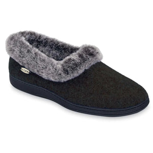 Acorn Women's Faux Fur Chinchilla Collar Slippers Left Side View | ScoutTech Outfitters