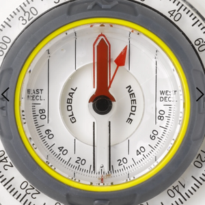 Brunton TruArc 7 Mirrored Sighting Compass Close up of Rose | ScoutTech Outfitters Mississauga Store