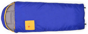 Chinook Kids Synthetic Insulated Sleeping Bag 32F in Blue with Built In Pillow and Front Pocket | ScoutTech Outfitters 