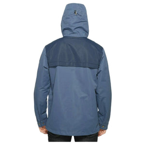 Columbia Mens South Canyon Waterproof Breathable Rain Jackets in Blue Rear View | ScoutTech Outfitters 