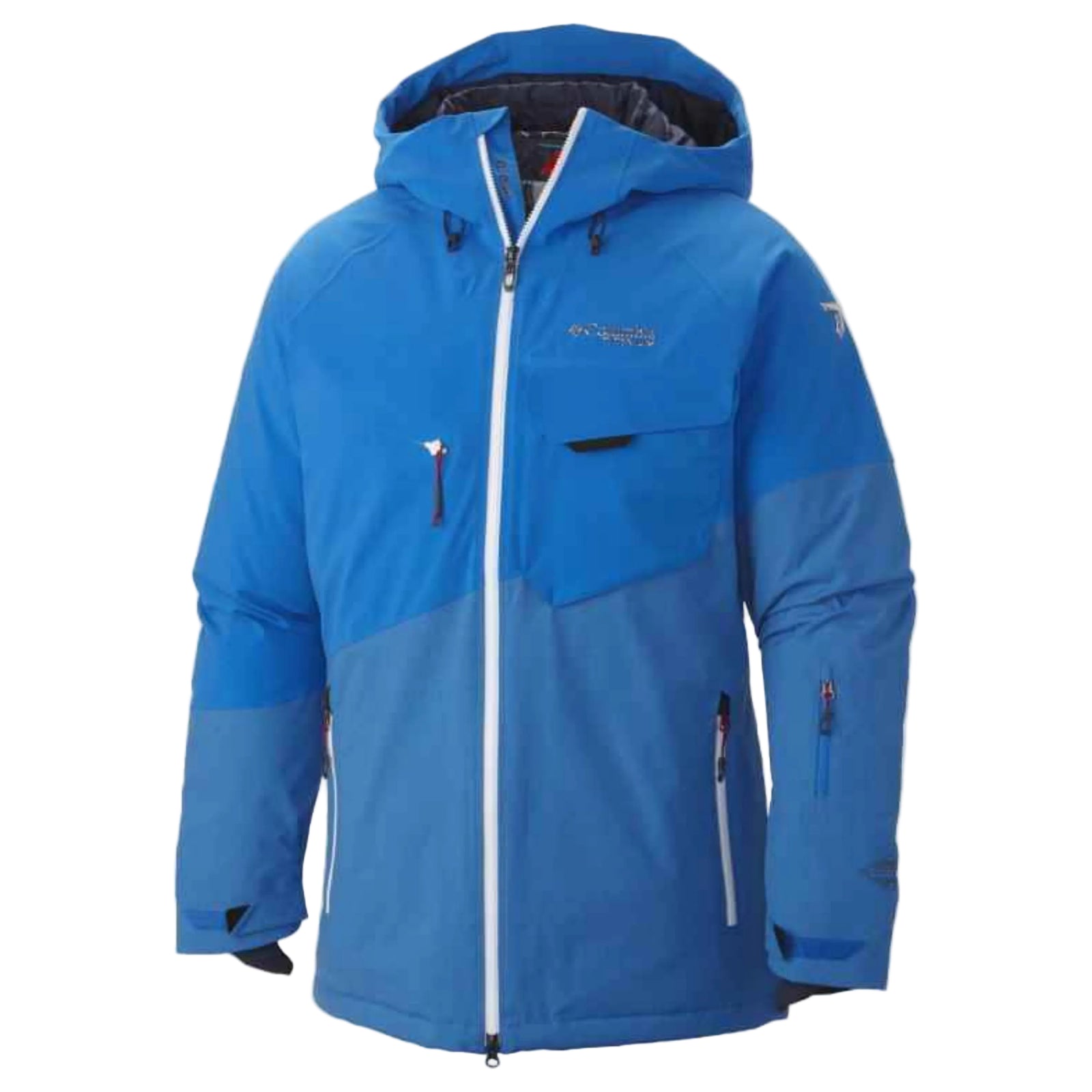 Columbia Titanium Men's First Tracks 860 TurboDown Ski Jackets in Blue Front View Size: Medium | ScoutTech Outfitters Mississauga Store