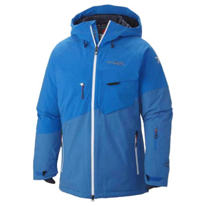 Columbia Titanium Men's First Tracks 860 TurboDown Ski Jackets in Blue Front View Size: Medium | ScoutTech Outfitters Mississauga Store