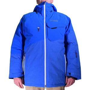 Columbia Titanium Men's First Tracks 860 TurboDown Ski Jackets in Blue on Model Front Size: Medium | ScoutTech Outfitters Mississauga Store