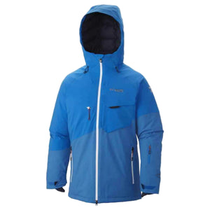Columbia Titanium Men's First Tracks 860 TurboDown Ski Jackets in Blue with Hood Up Size: Medium | ScoutTech Outfitters Mississauga Store