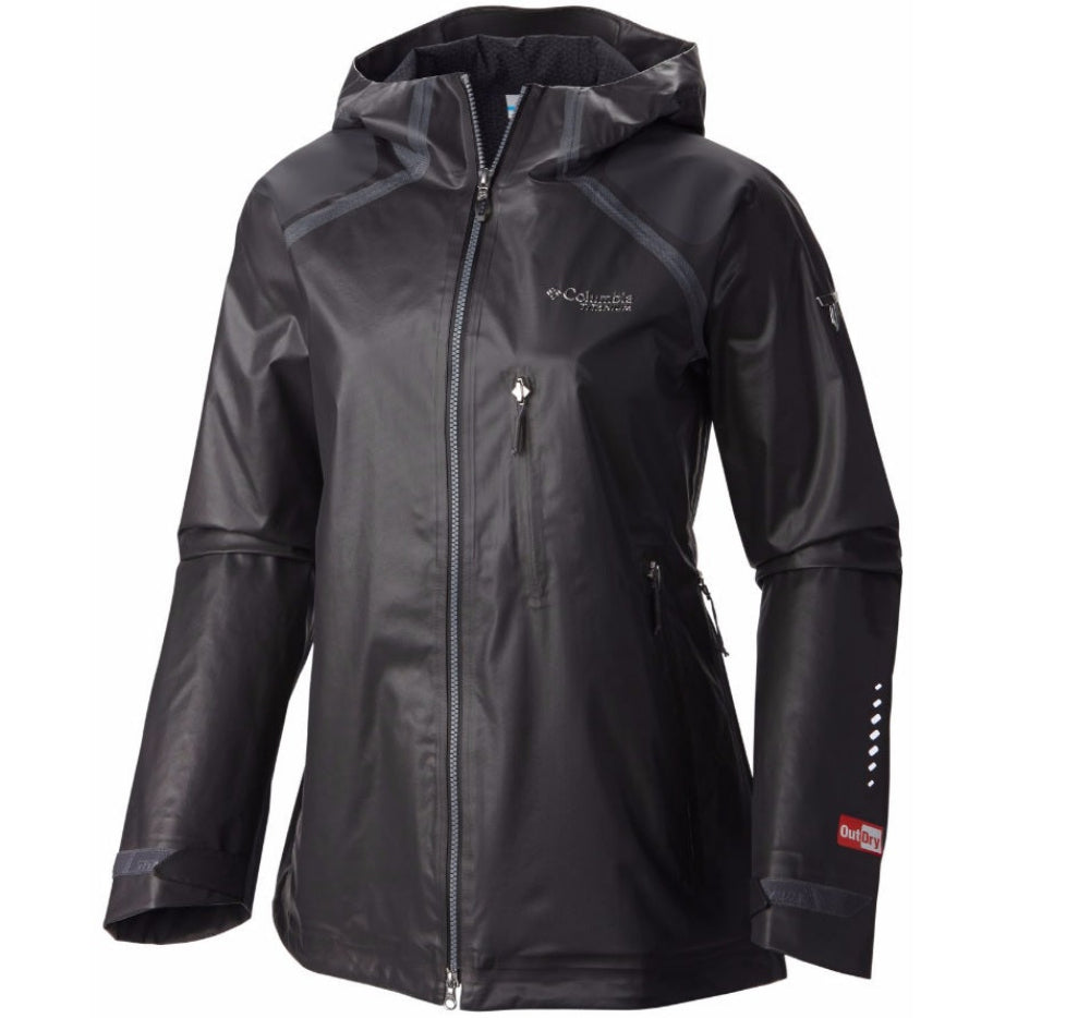 Columbia Titanium Womens Outdry Ex Diamond Tech Rain Jackets in Black | ScoutTech Outfitters Mississauga Store