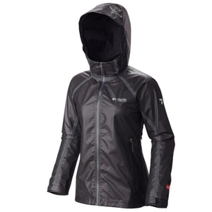 Columbia Womens Titanium Outdry Gold Tech Rain Jackets in Black with Grey Seams | ScoutTech Outfitters