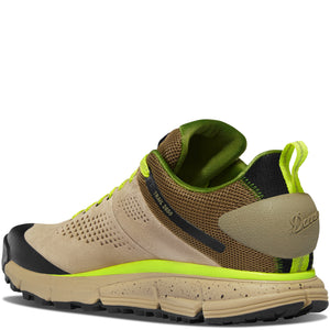 Danner Men's Trail 2650 GTX Leather Hiking Shoes in Sand and Green Accents Heel View  | ScoutTech Outfitters