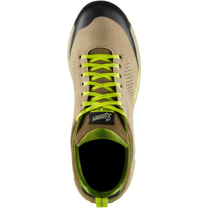 Danner Men's Trail 2650 GTX Waterproof Hiking Shoes in Sand and Green Laces Upper View | ScoutTech Outfitters