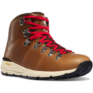 Danner Women's Mountain 600 Full Grain Leather WP Waterproof Boots in Saddle Tan Brown with Red Laces | ScoutTech Outfitters Mississauga Store