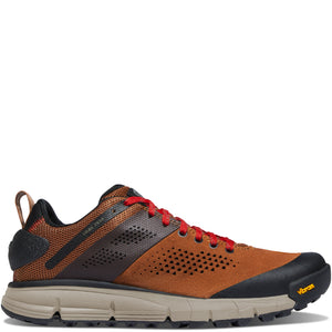 Danner Women's Trail 2650 Leather Hiking Shoes in Brown and Red Side View with Logos | ScoutTech Outfitters 