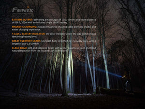 Fenix E30R Rechargeable Flashlight 1600 lumens