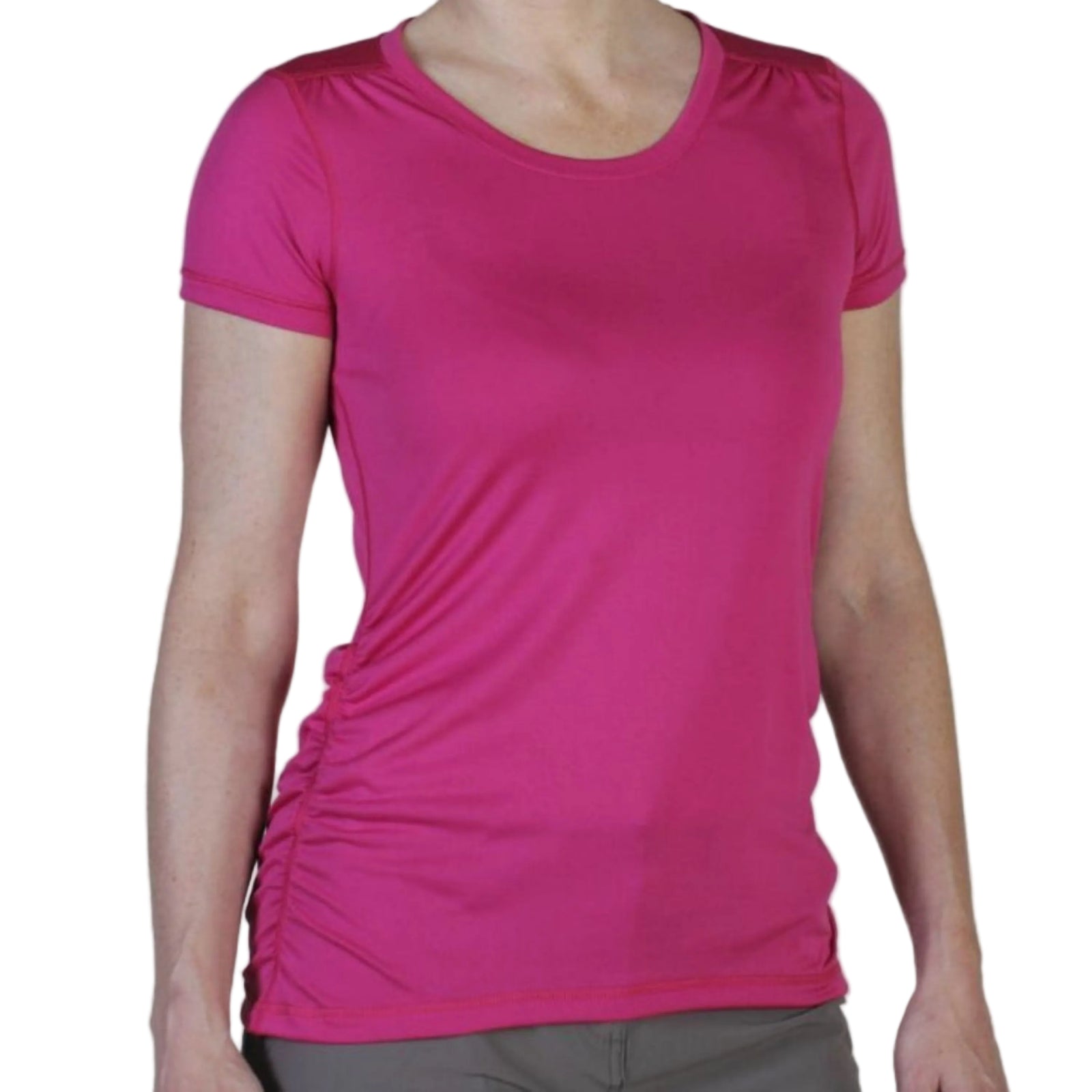 Exofficio Womens Micria Cap Short Sleeve Athletic Shirts in Pink | ScoutTech Outfitters Mississauga Store