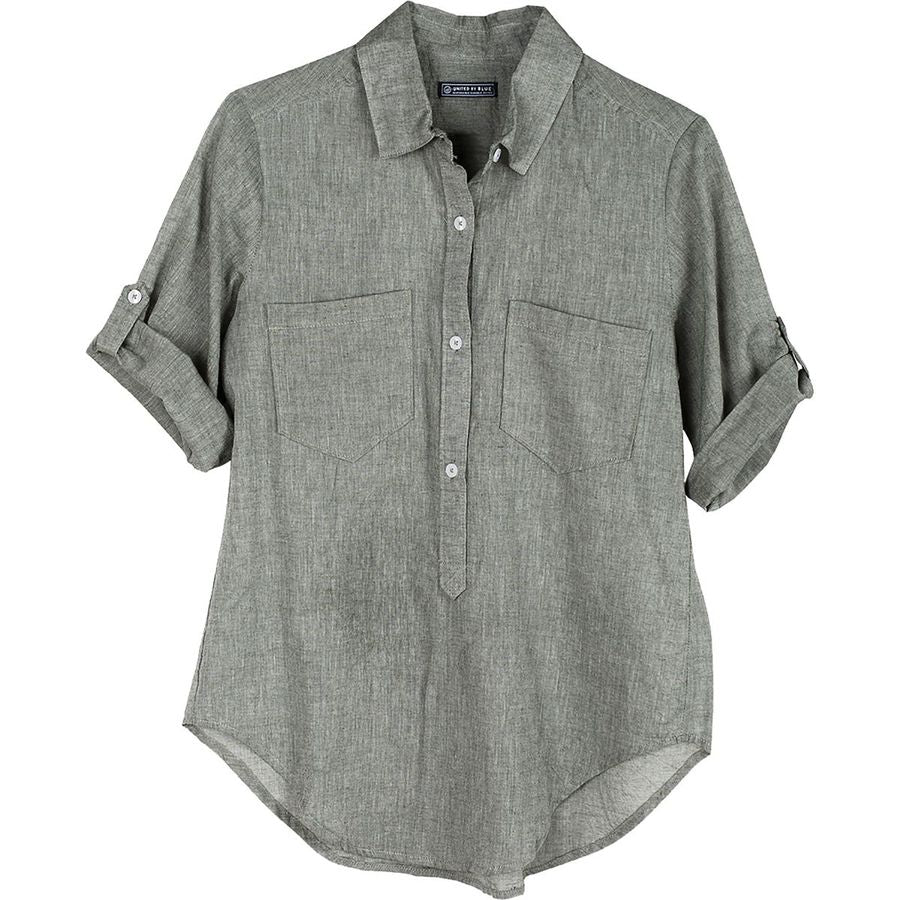 United By Blue Womens Torrey Popover Organic Cotton Shirts - ScoutTech