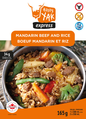 Happy Yak Mandarin Beef and Rice