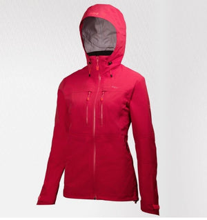 Helly Hansen Women's Odin Traverse Helly Tech Professional Rain Jackets in Pink Front View  - ScoutTech Outfitters Mississauga Store