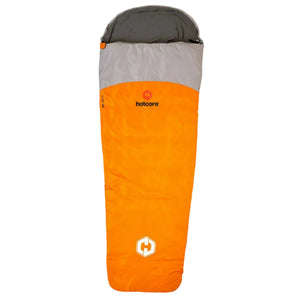 Hotcore T-100 0C/32F Tapered Sleeping Bag in Orange and Grey Upright | ScoutTech Outfitters