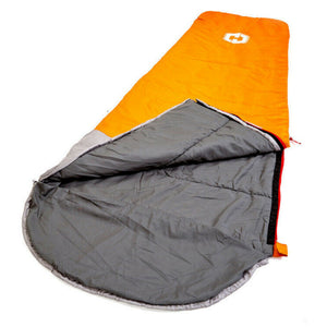 Hotcore T-100 0C/32F Tapered Sleeping Bag in Orange and Grey Partially Open | ScoutTech Outfitters