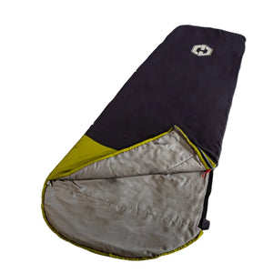 Hotcore T-200 Hooded Tapered Synthetic Lightweight Sleeping Bags -10C/14F Rated in Charcoal Grey and Olive Green Partially Open | ScoutTech Outfitters Mississauga Store